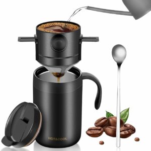 Camping Coffee Maker Pour Over Coffee Maker Set，Camp Pour Over Set，Portable Coffee Kit for Travel 16oz