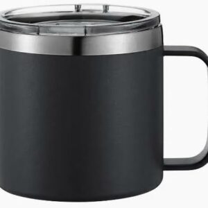 Insulated Coffee Mug 14oz with Handle – Stainless Steel Travel Mug with Lid
